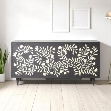 bone-flower-media-console-tv-unit-black