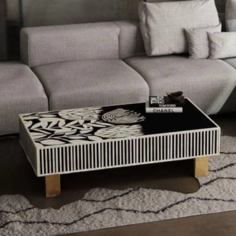Alia Bone Inlay Tulip Coffee Table Black 1