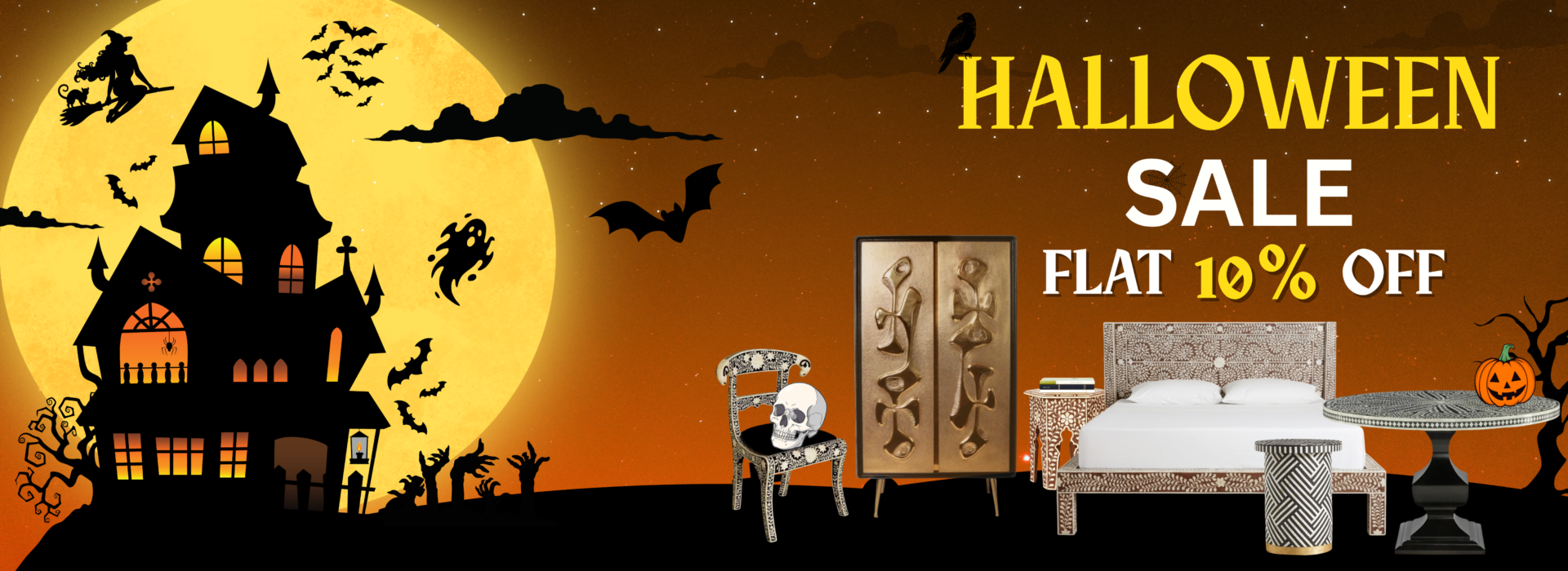 Halloween sale, Now Flat 10% Off